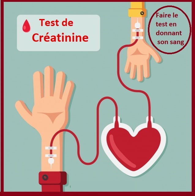 Test de créatinine  & donation de sang 